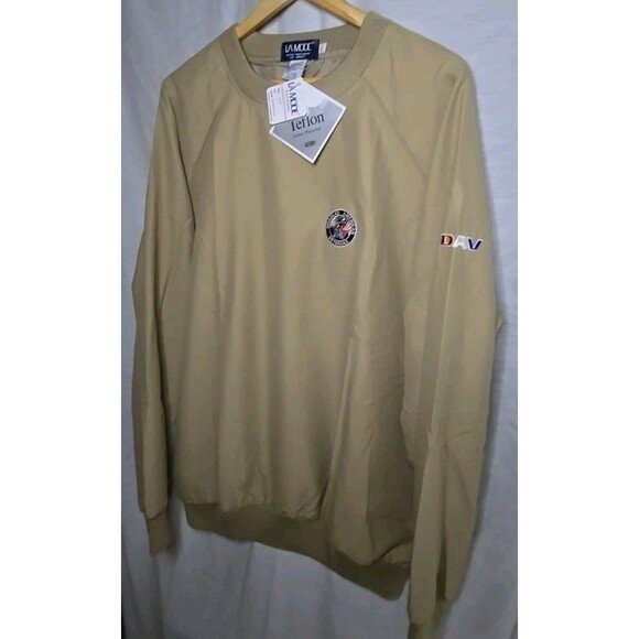 Vtg La Mode Active Sportswear Windbreaker Golf, Sz Large, DA Veterans, Tan, NWT - Picture 3 of 9